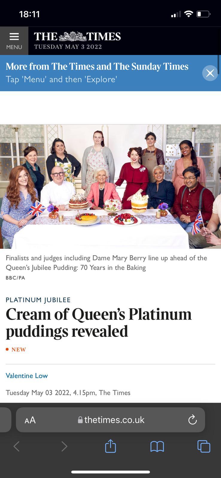 Daily Mail Queens Jubilee Platinum Pudding Finalists