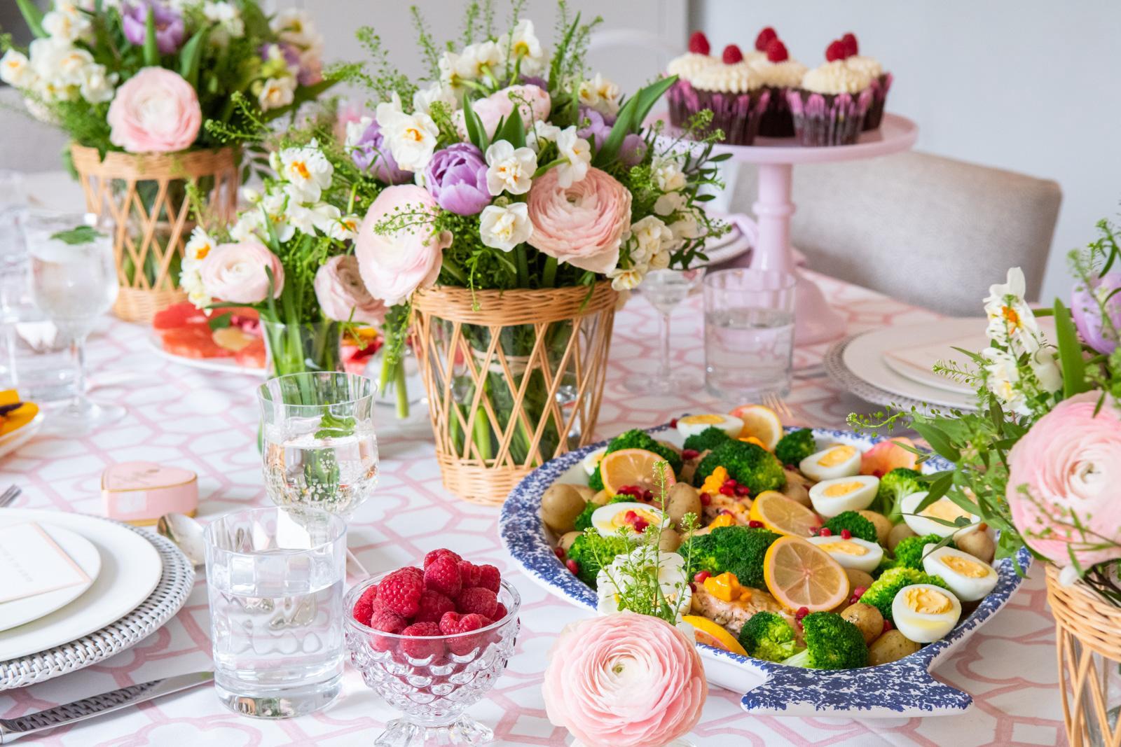 Flower bouquet on a decorated table